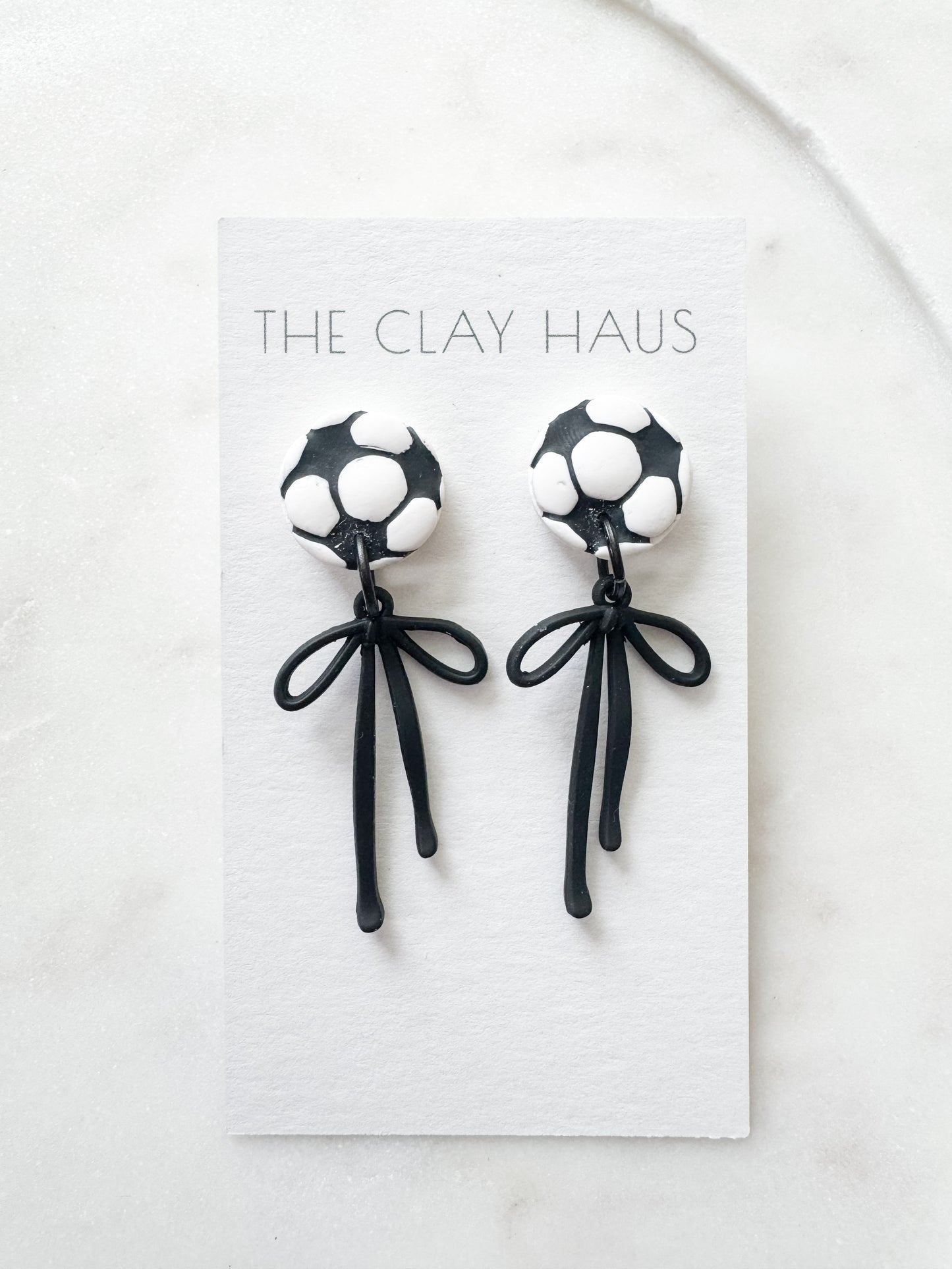 Soccer Ball Bow Dangle