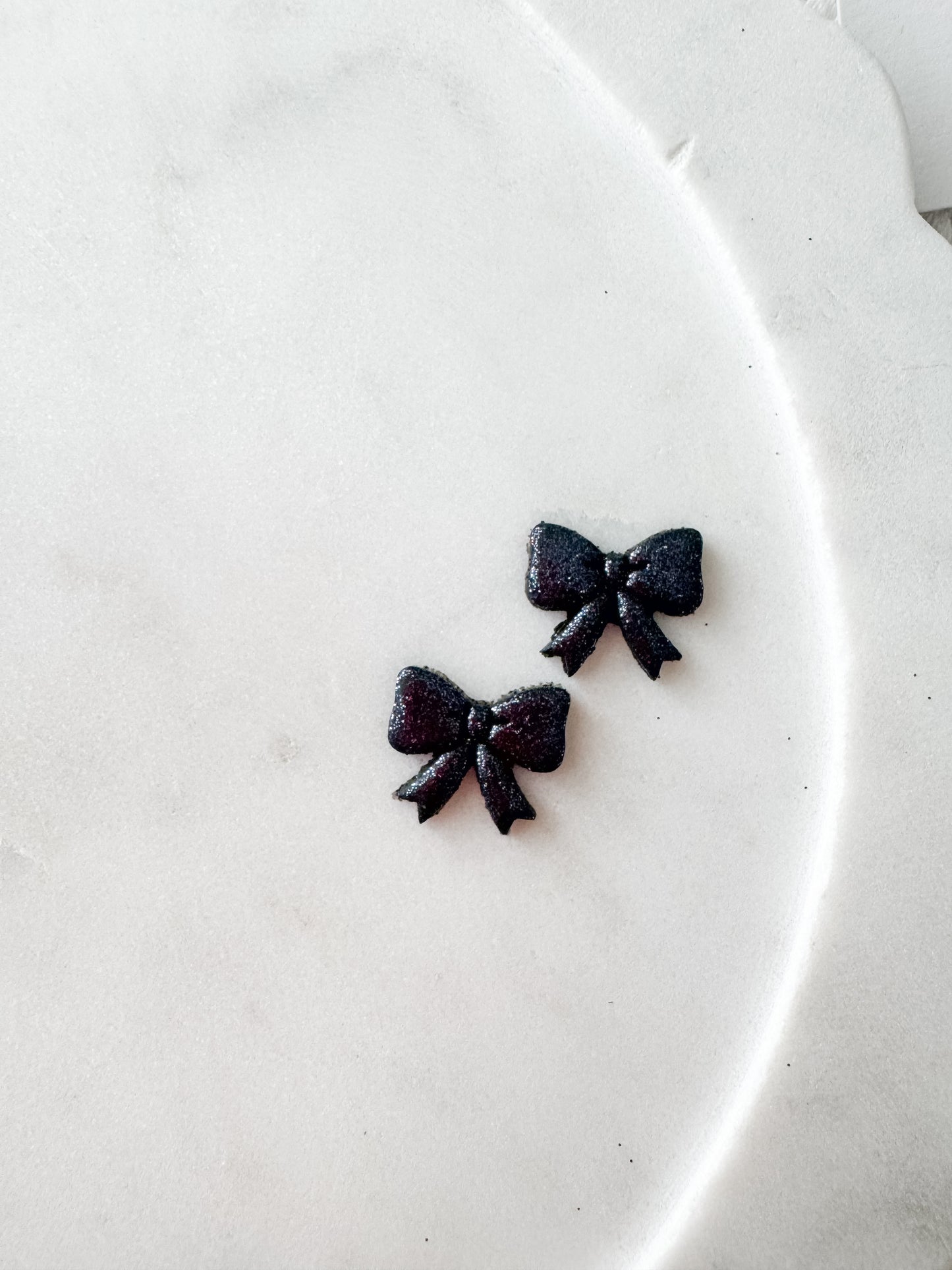 Black Glitter Studs