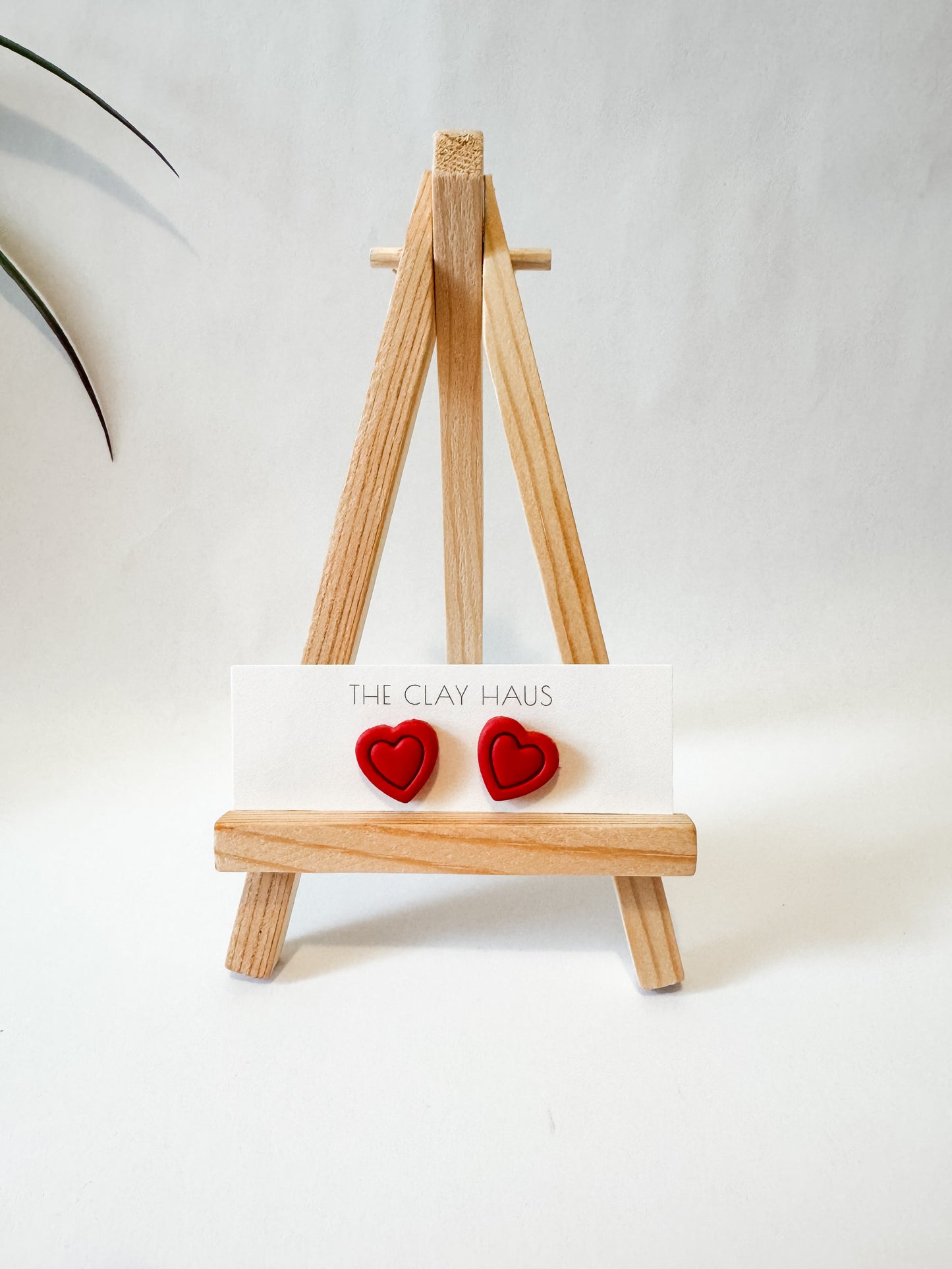 Red Embossed Heart Stud