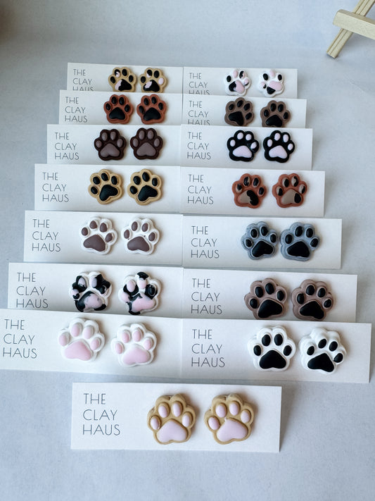 Paw Print Studs