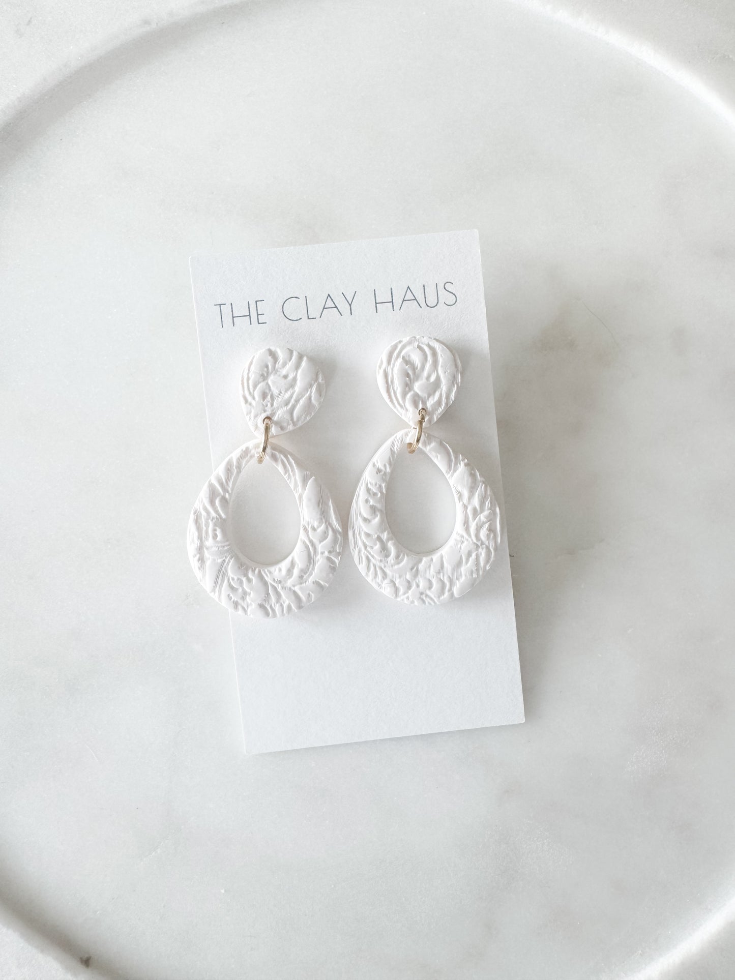 Textured White Oval