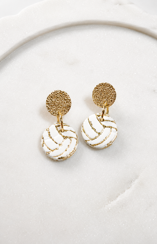 Small Gold Volleyball with Post