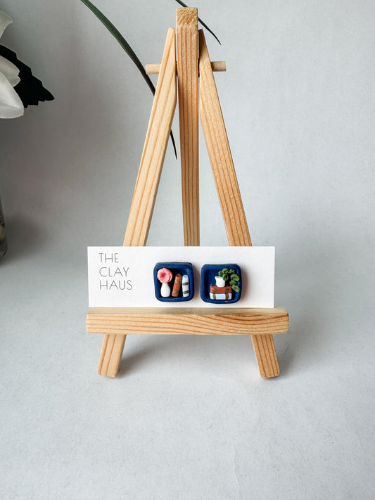 Large Square Bookshelf Studs - Navy