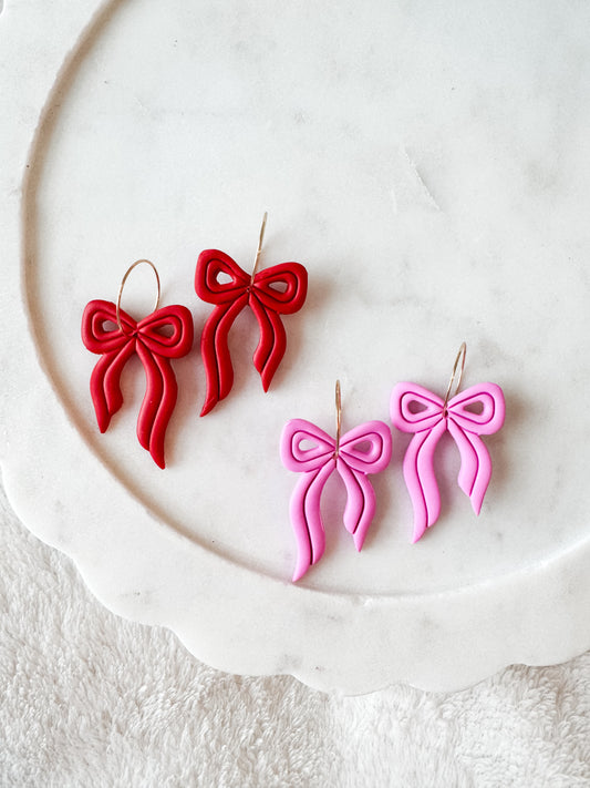 Valentine Bow with Gold Hoop (Multiple Colors)
