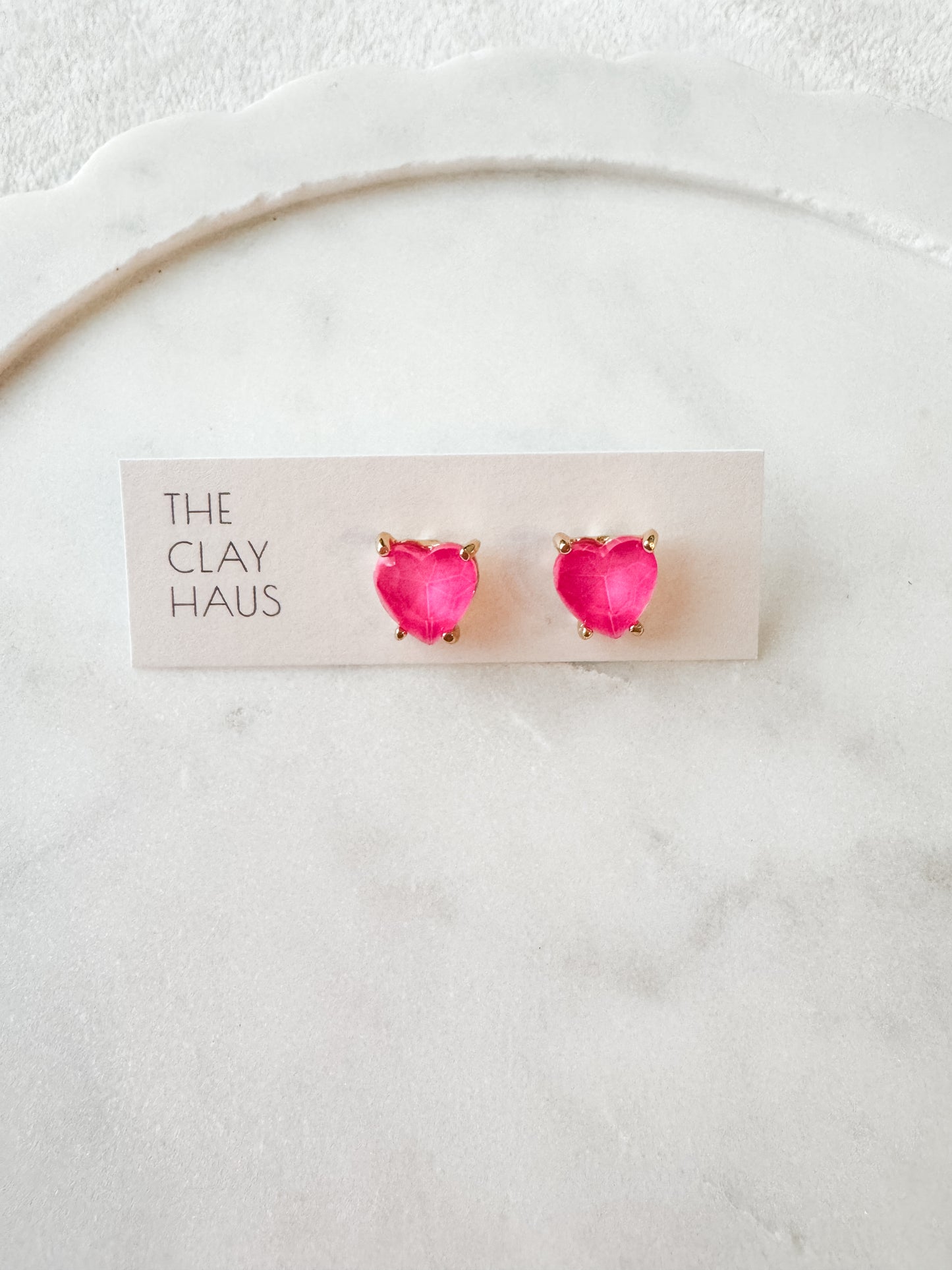 Heart Stone Cushion Stud
