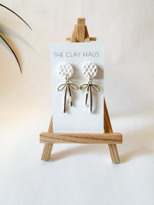 Golf Ball Bow Dangle {Silver or Gold}