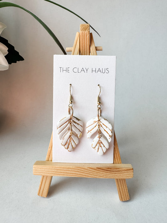 Gold Foiled Feather Dangle