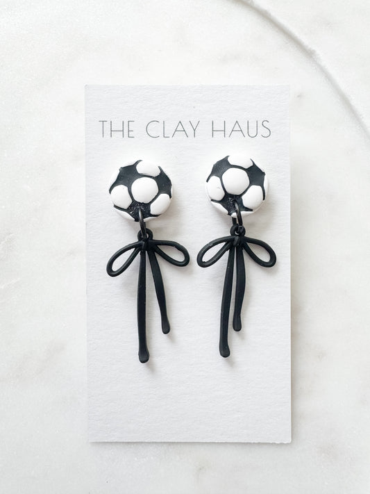 Soccer Ball Bow Dangle