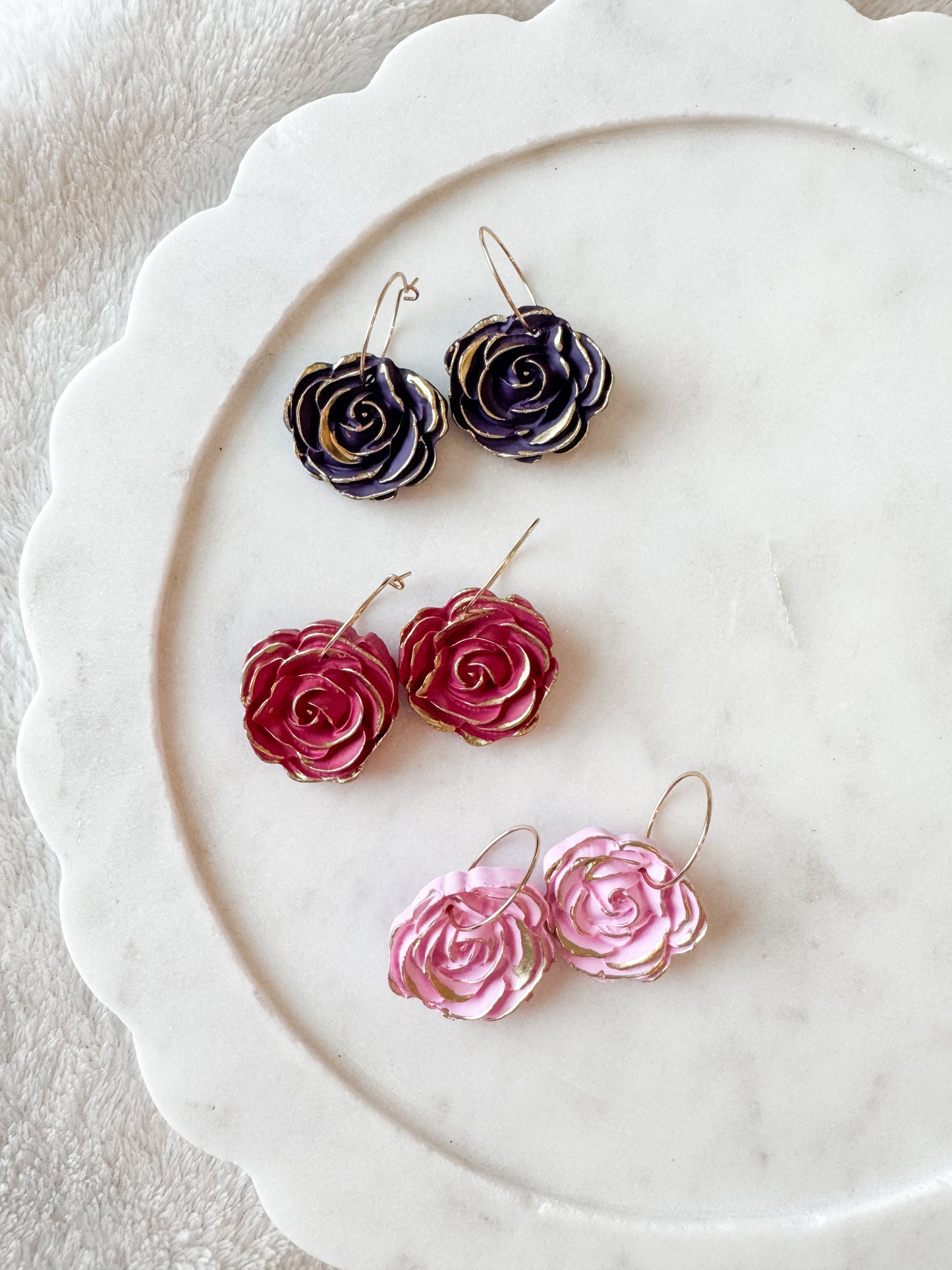 Rose Hoop with Gold Accent (Multiple Colors)
