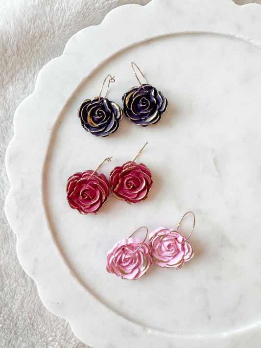 Rose Hoop with Gold Accent (Multiple Colors)