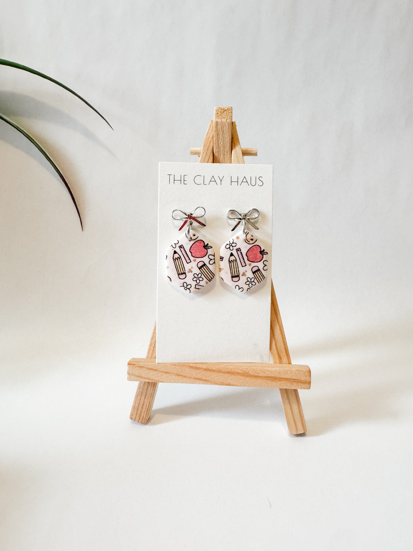 Pink School Pattern Geometric with Bow