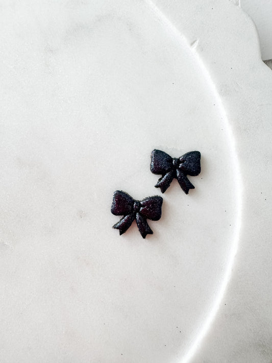 Black Glitter Studs