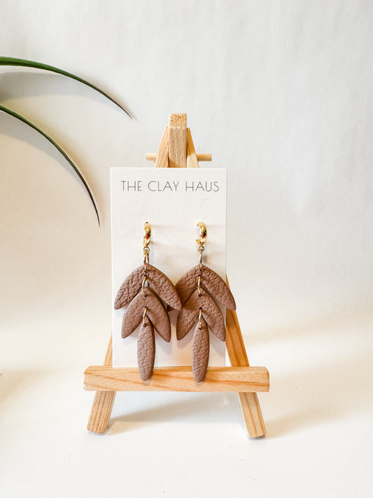 Mocha Tiered Gold Dangle