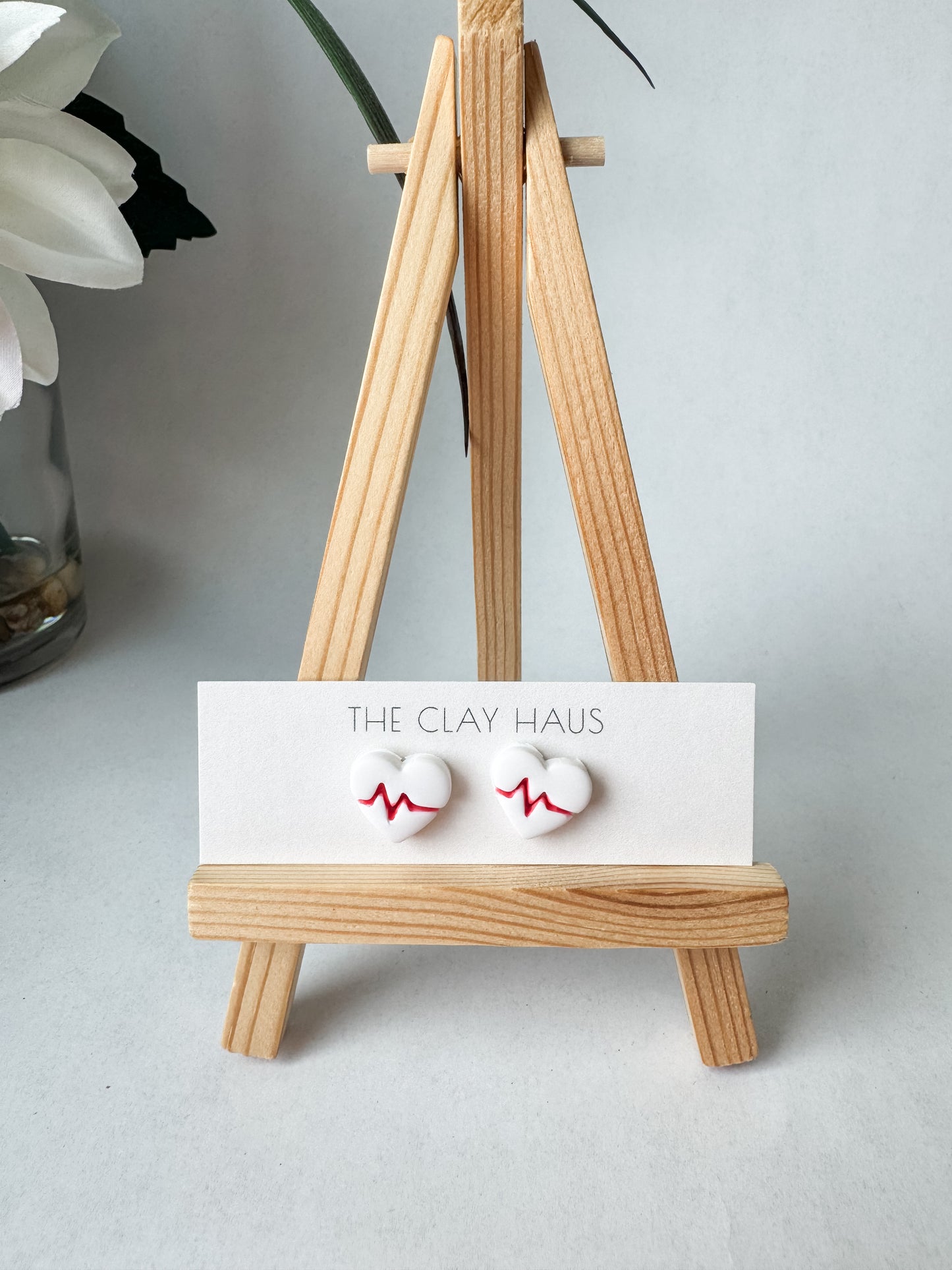 EKG Heart Studs