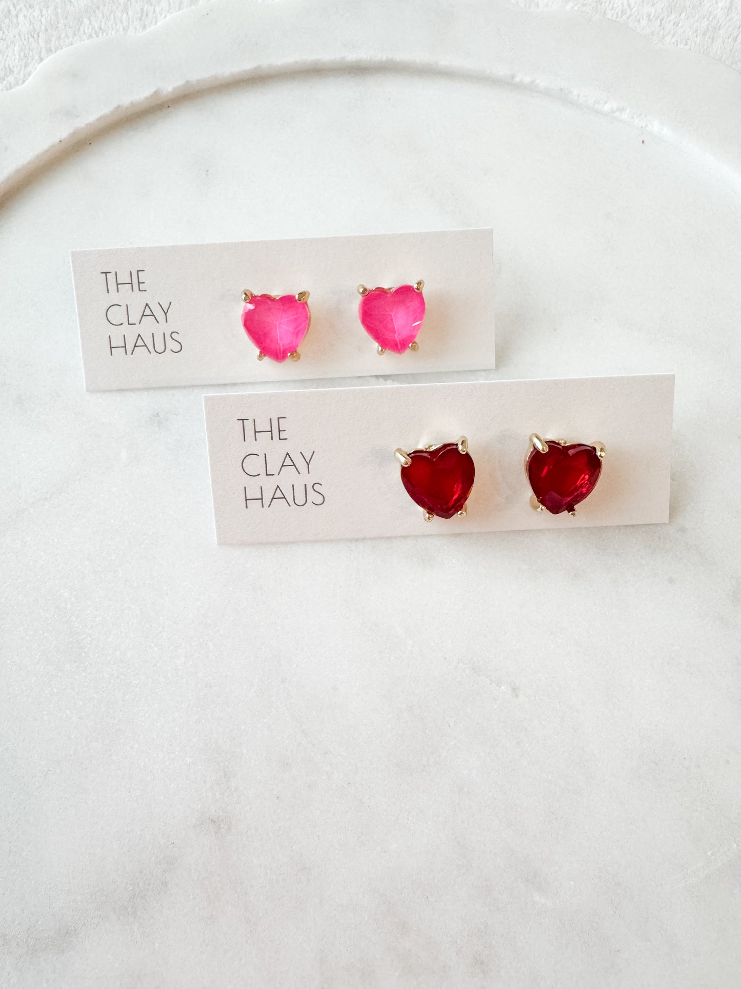 Heart Stone Cushion Stud