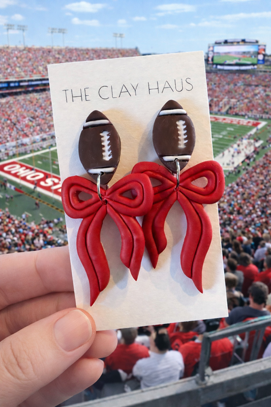 Red Football Bows