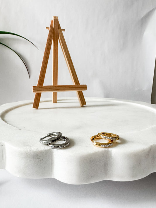 Cubic Zirconia Huggie Hoop Earring