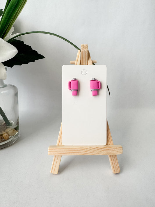 Pink Tumbler Studs