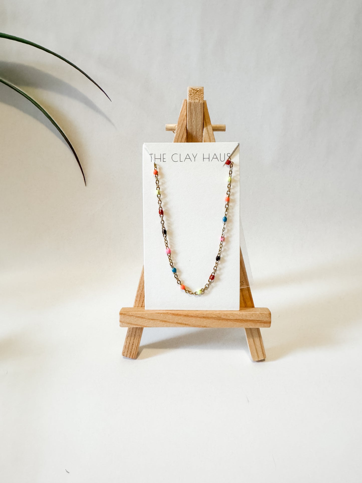 Multi Color Gold Confetti Necklace