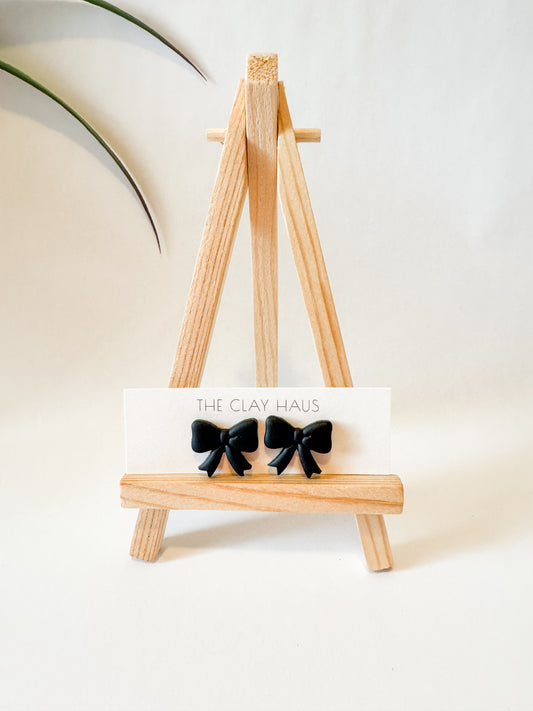 Matte Black Bow Stud