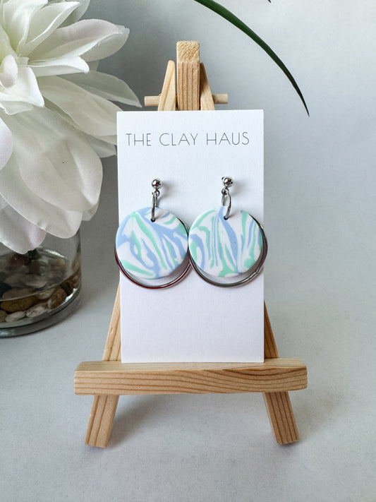 Marble Circle Dangle - Silver