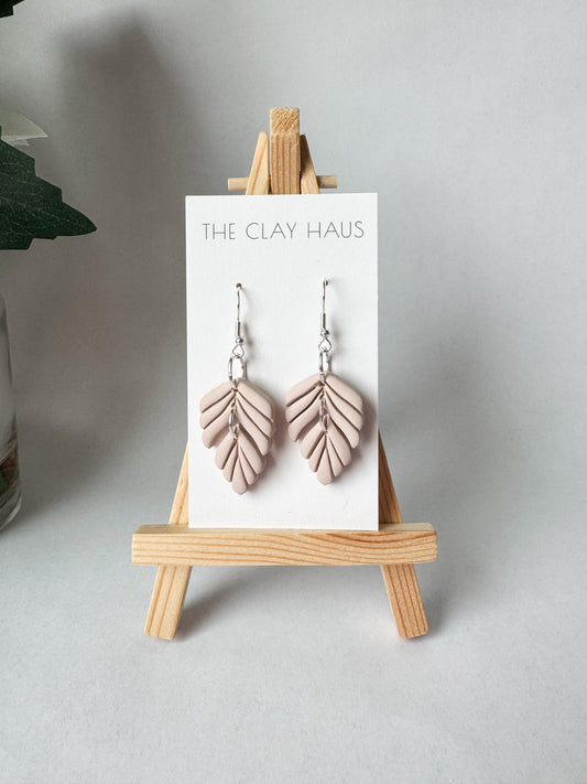 Light Beige Feathered Dangle