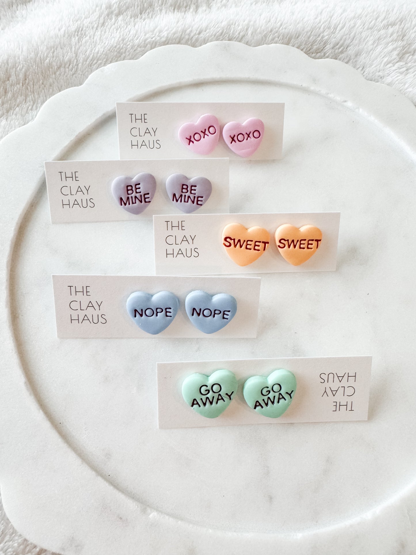 Conversation Heart Studs