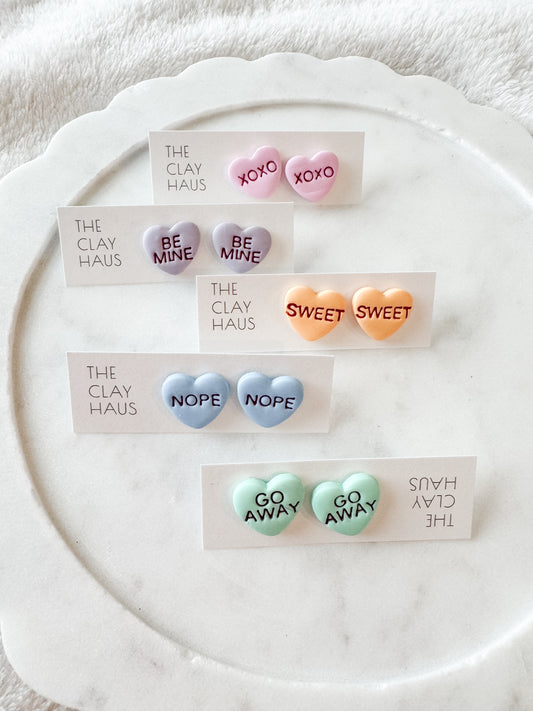 Conversation Heart Studs